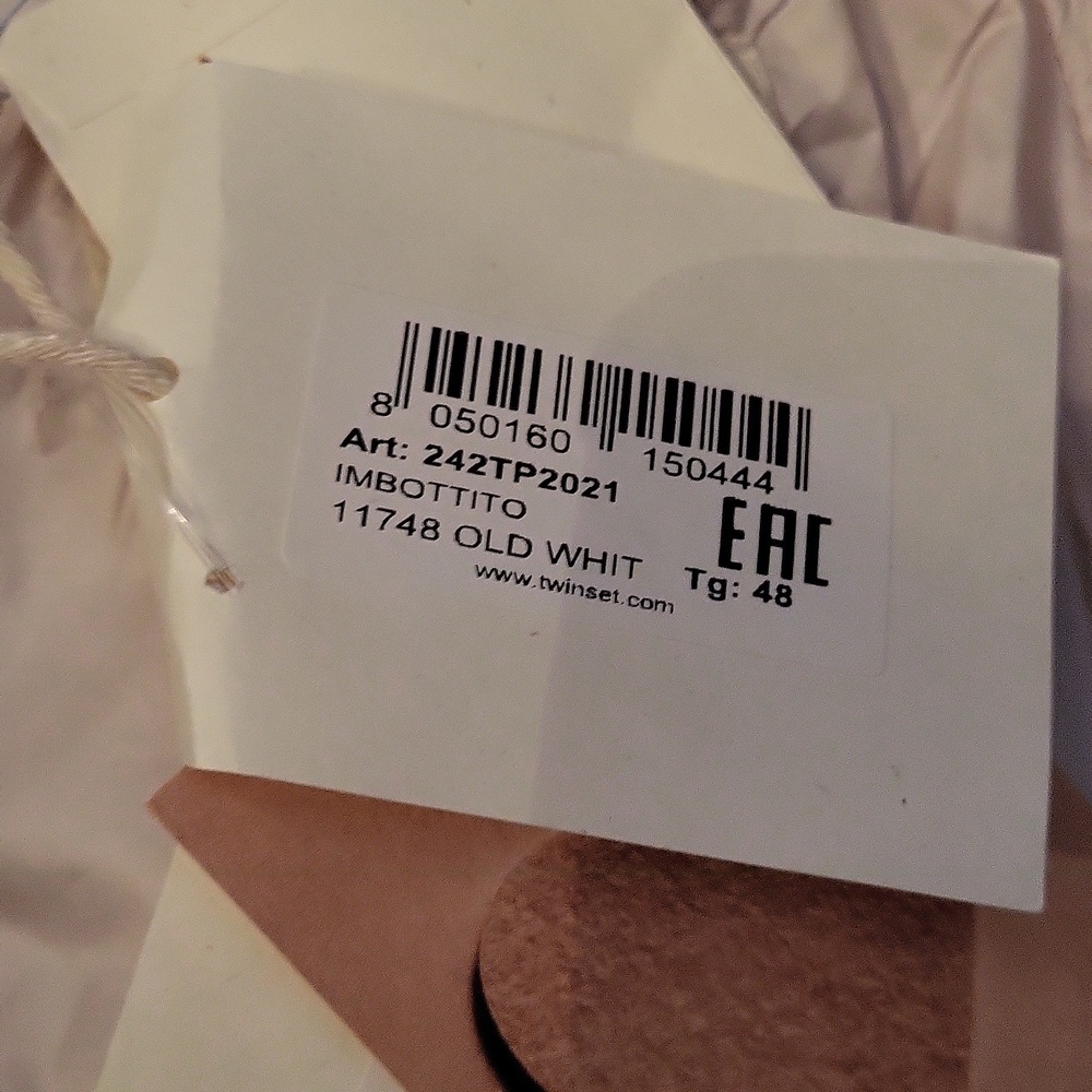 Twin Set Nwt Cream Lightweight Puffer - Picture 6 of 8